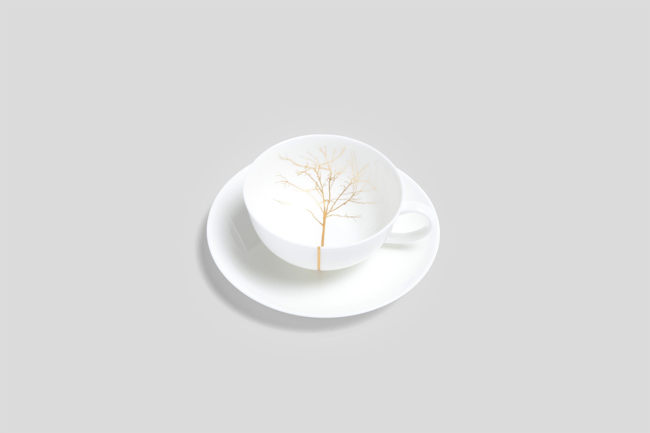 Designer-Luxury-Modern-Dibbern Golden Forest Low Rim Teacup & Saucer-Dibbern-Golden Forest-Gold-Bodo Sperlein-Bone China-Designer-Luxury-Modern-Tasse-Becher-Kaffee Tasse