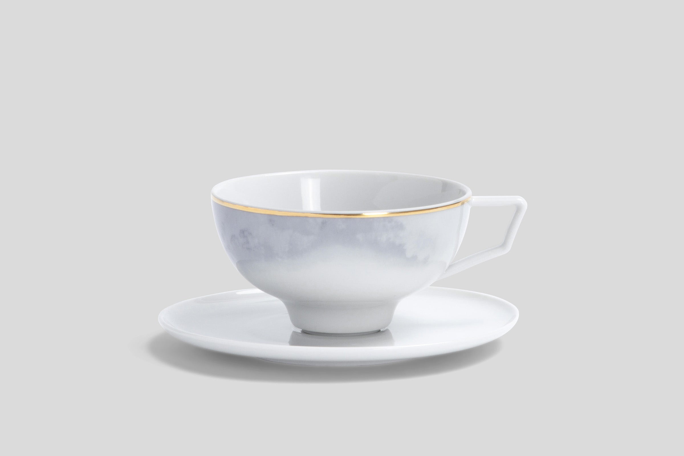 Designer-Luxury-Modern-Bodo Sperlein Pomona Tempest Teacup & Saucer-Bodo Sperlein-Grey Tempest w/Goldline-Pomona-Bodo Sperlein-Bone China-Designer-Luxury-Modern-Tasse-Becher-Kaffee Tasse