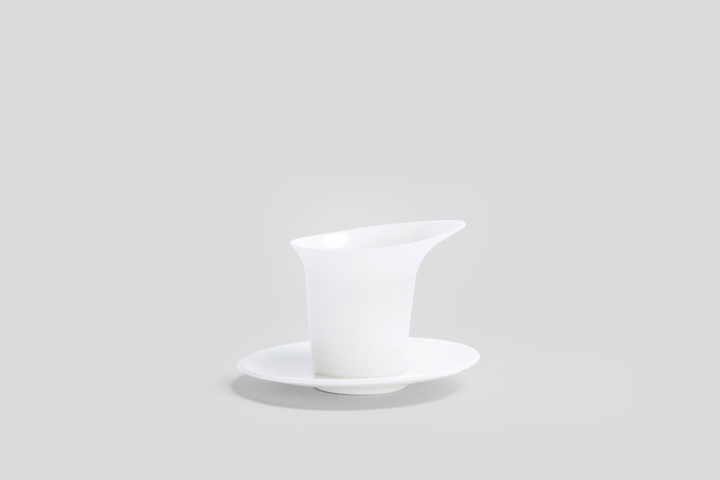 Bodo Sperlein White Sculptural Luna Mocha & Saucer